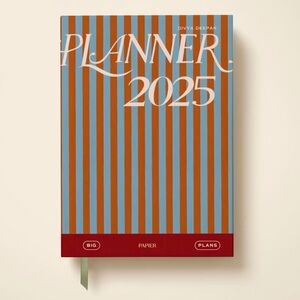 Papier Cabana Striped Blue and Orange Daily Planer (undated)
